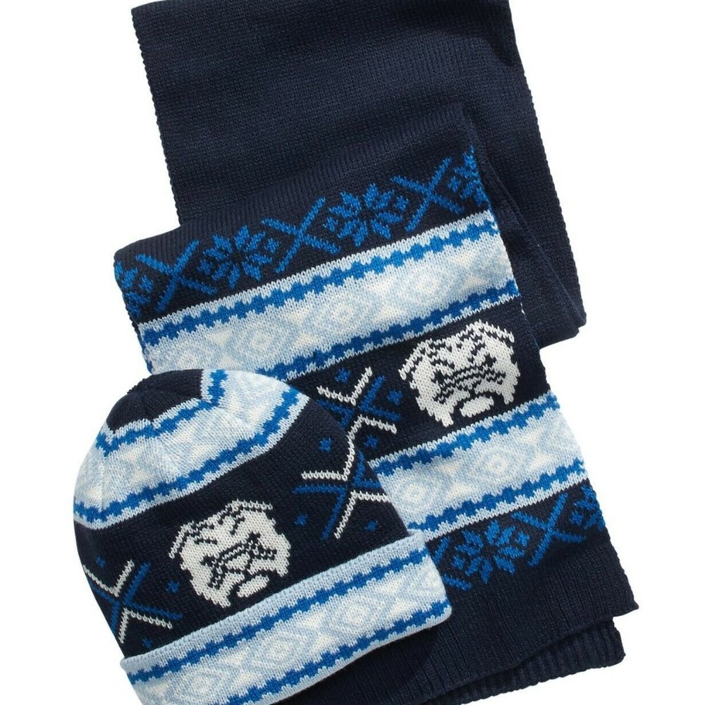 Club Room, Men’s Bulldog Hat & Scarf Set, MSRP $50